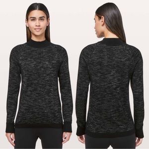 LULULEMON Cashmere Blend Soft Shine Mock Neck Cuffed Sleeve Knit Sweater